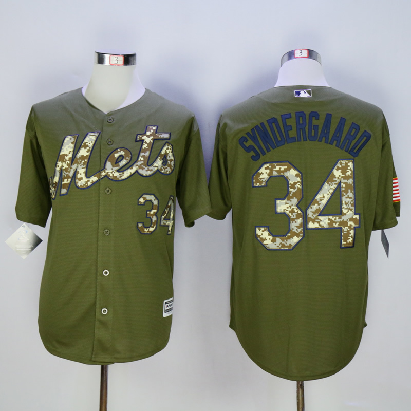 Men New York Mets 34 Syndergaard Green MLB Jerseys